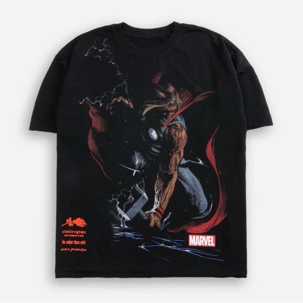 Civil Regime Thor God of Thunder Raw Hem Dungeon Tee